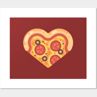 Pizza heart Posters and Art